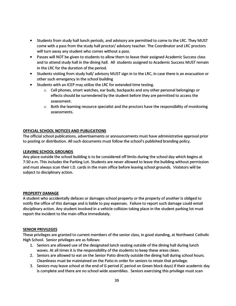 2024 2025 Student Handbook 2024 2025 Student Handbook
