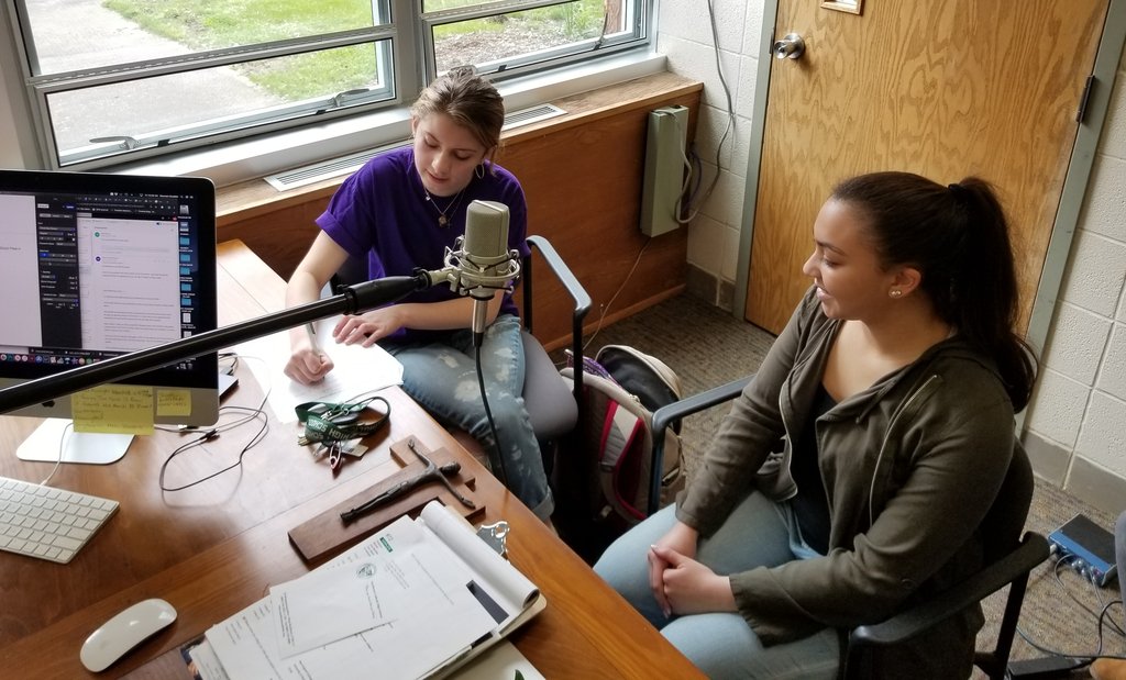 Voices of Faith podcast hosts in the studio